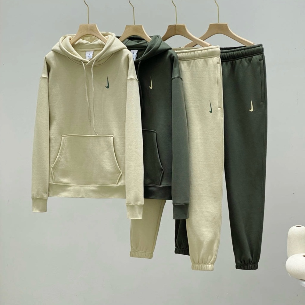 Nike Billie Eilish Olive and Cream Hoodie Jogger Set